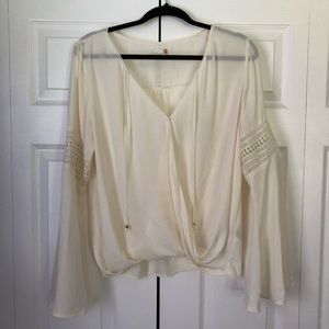 G by guess Boho bell sleeve, wrap shirt